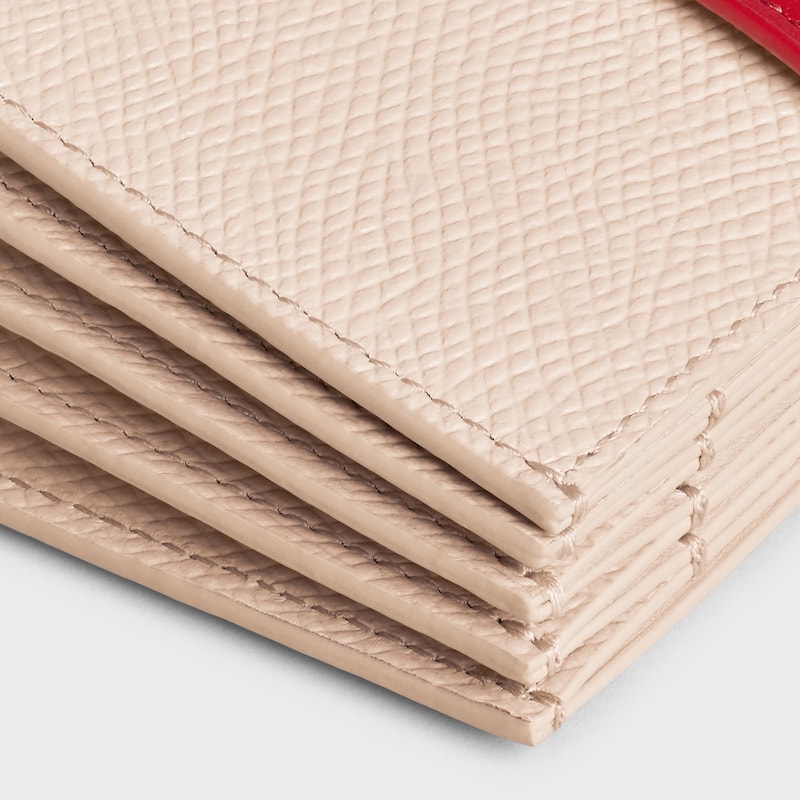 Bicolour Accordeon card holder in grained calfskin | CELINE